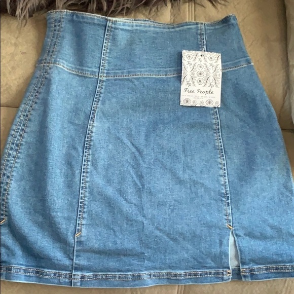 Free People Denim Mini Skirt, new with tags - Picture 2 of 11